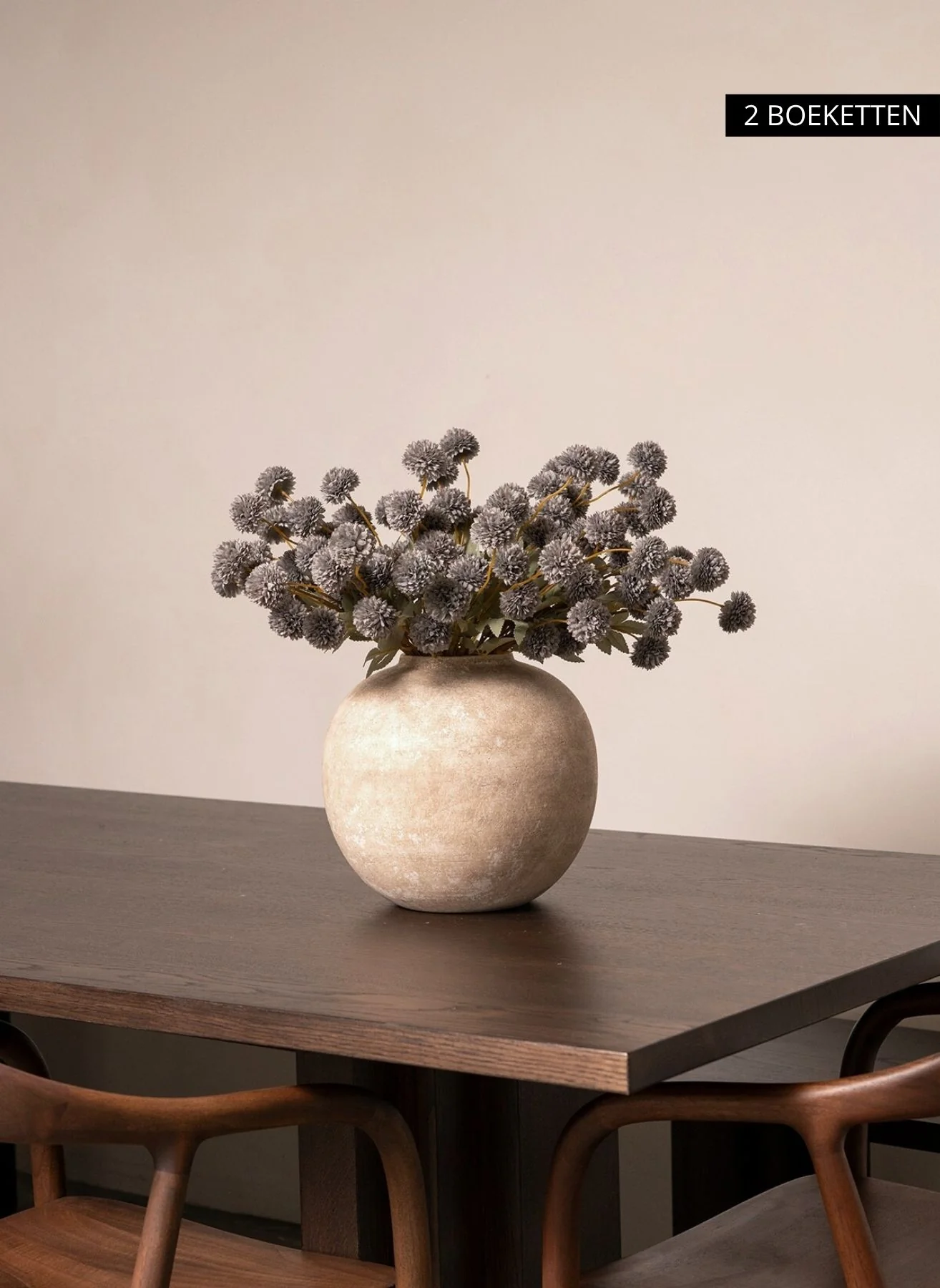 Zijden Kiku Bloemen - Blauwgrijs - Image 6