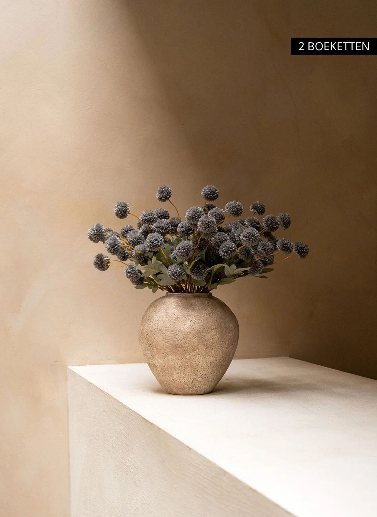 Zijden Kiku Bloemen - Blauwgrijs - Image 9