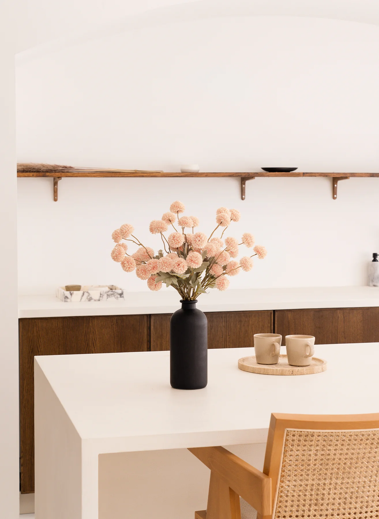 Zijden Kiku Bloemen - Crème - Image 3