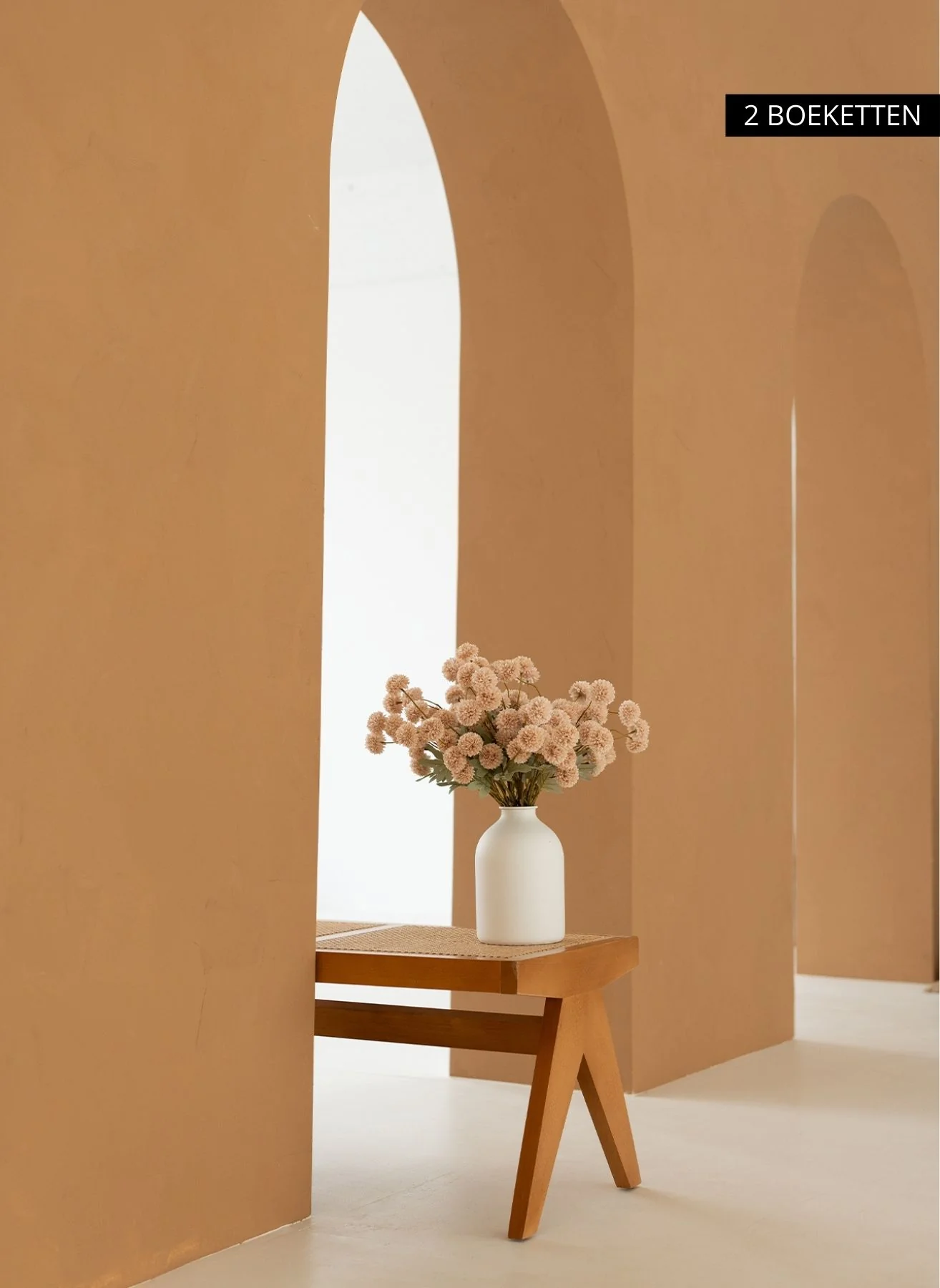 Zijden Kiku Bloemen - Crème - Image 6