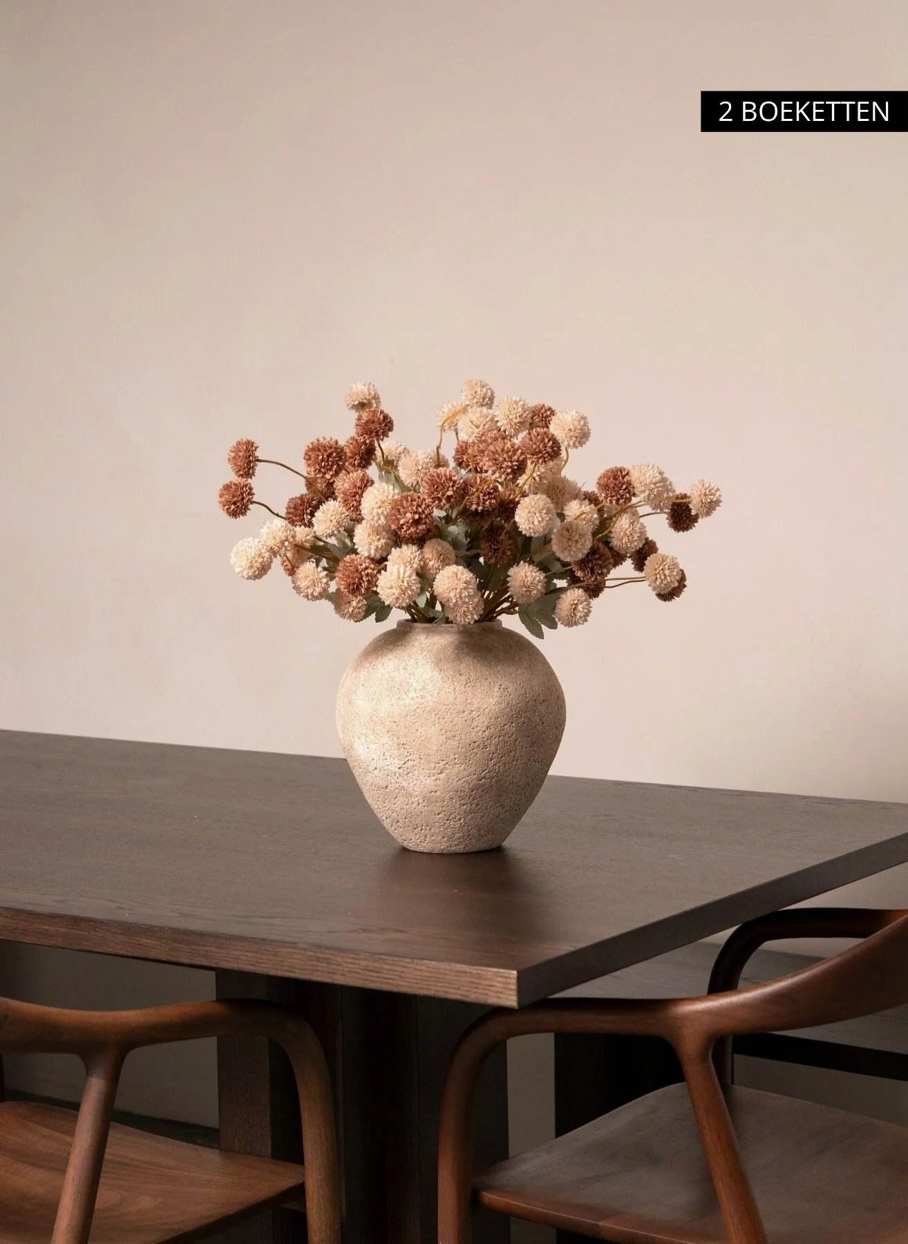 Zijden Kiku Bloemen - Crème Mix - Image 5
