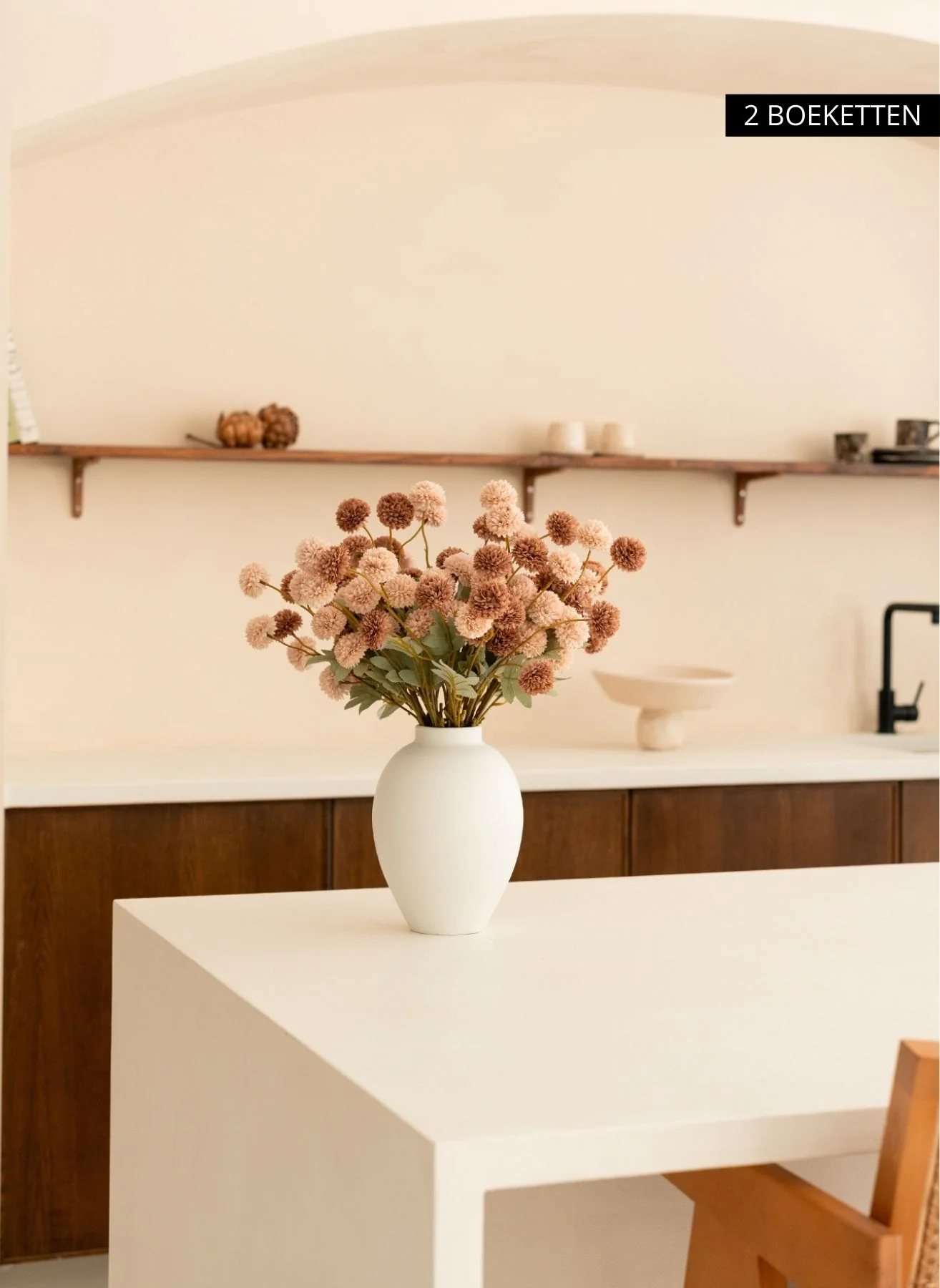 Zijden Kiku Bloemen - Crème Mix - Image 6