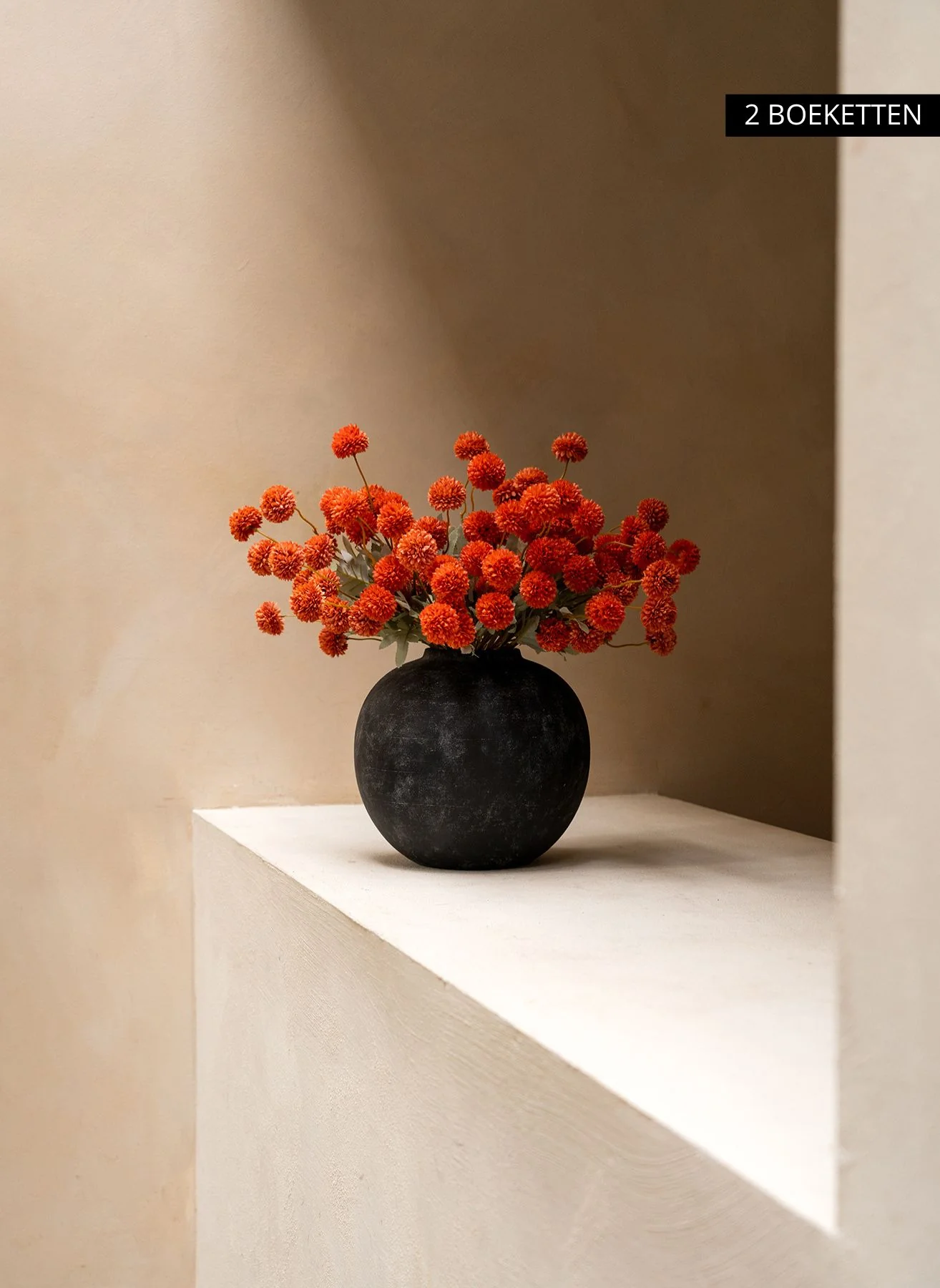 Zijden Kiku Bloemen - Omber - Image 7