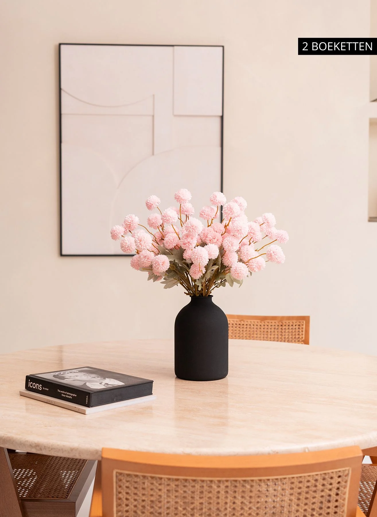 Zijden Kiku Bloemen - Roze - Image 5