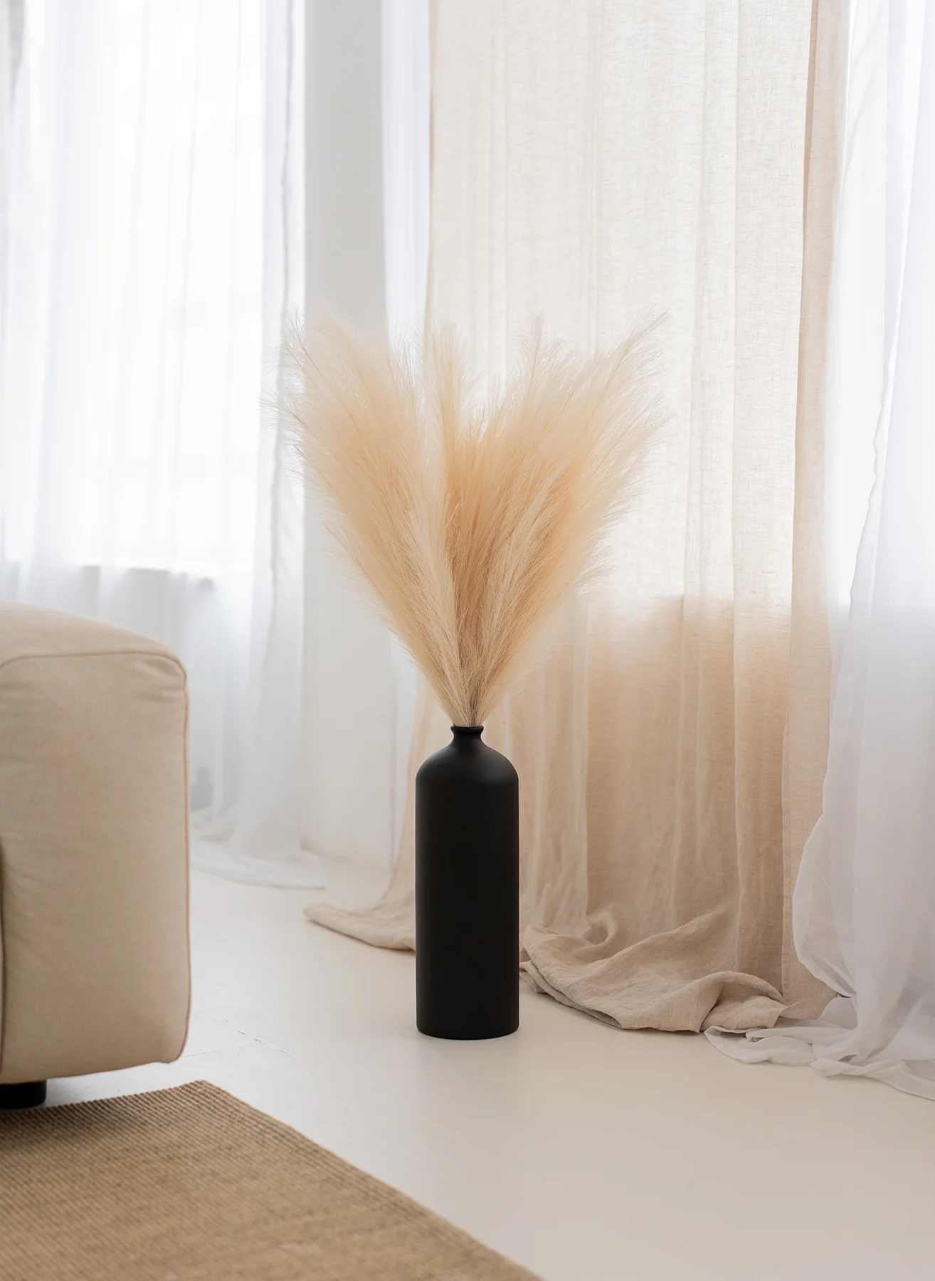 Pampas 110cm (3 stengels)- Beige - Image 3