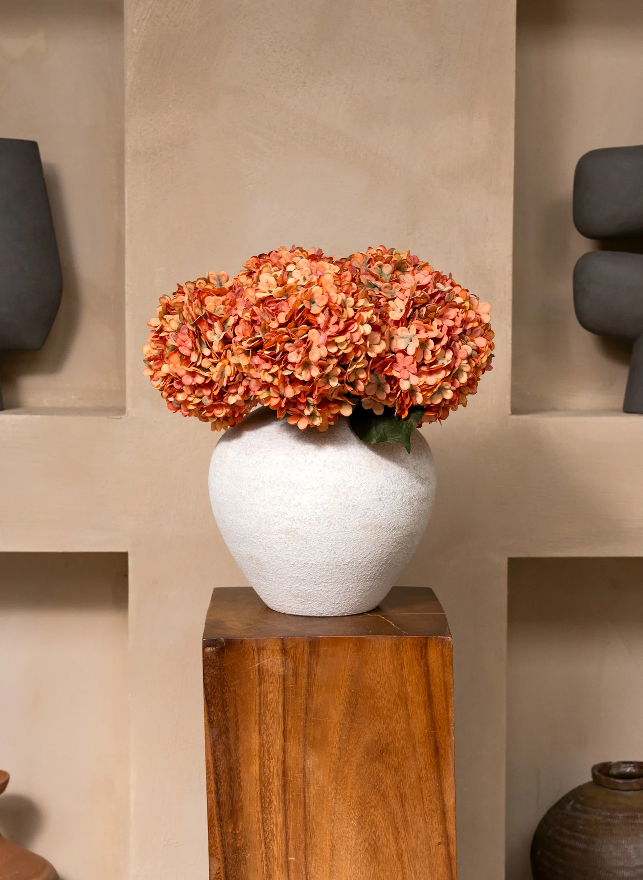 Grote Zijden Hortensia - Oranje - Image 4