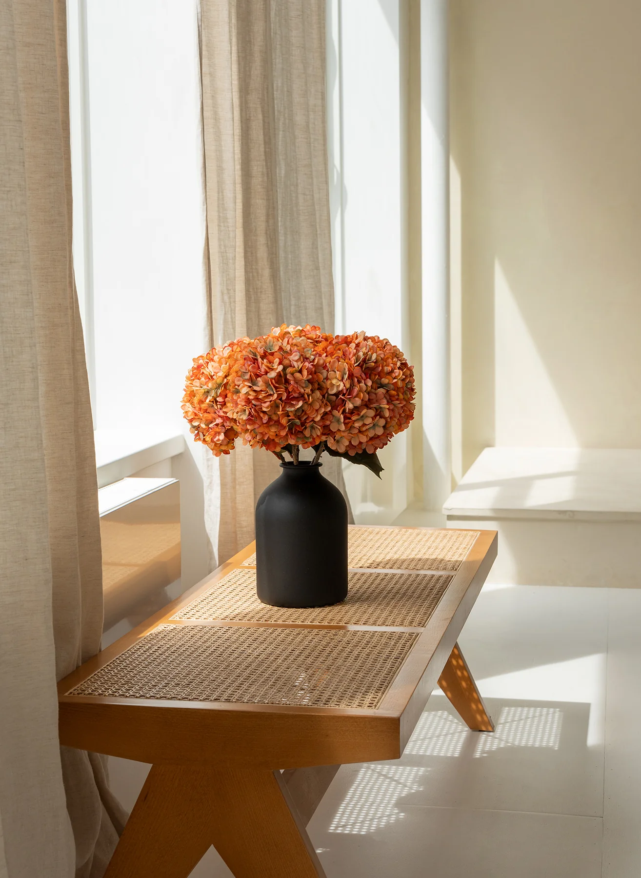 Grote Zijden Hortensia - Oranje - Image 5